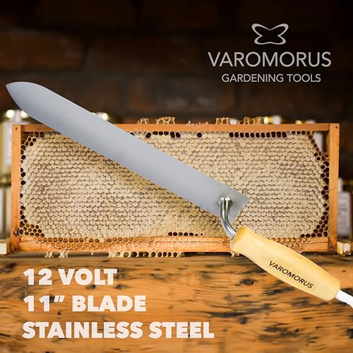 Varomorus 11" Stainless Steel Beekeeping Hot Knife Uncapping Decapping Bee Honey Equipment Bee Hive Hand Tool 12V/70Wt
