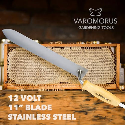 Varomorus 11" Stainless Steel Beekeeping Hot Knife Uncapping Decapping Bee Honey Equipment Bee Hive Hand Tool 12V/70Wt