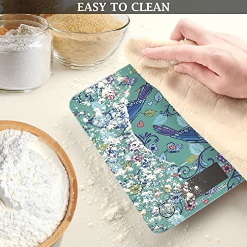 Food Scale Kitchen Digital Scale Food Ounces and Grams Dieting Baking Cooking Waterproof Glass Panels LCD Display,4 Units Scale Tare Function Bird - color: Bird 31