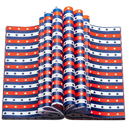 100 Pcs 4th of July Wax Paper for Food, Wax Paper Sheets Deli Paper Sandwich Wrap Candy Cookies Wraps, Waterproof Oil-proof Picnic Basket Liners with Star Flag Pattern for Kitchen Handmade Food - color: Patriotic