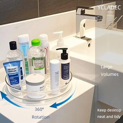 4 Pack Lazy Susan 9.2" Inch Turntable Organizer Pantry Organization and Storage Container Bins Spice Rack Cabinet Rotating Condiment for Pantry Kitchen Vanity Bathroom Jewelry Holder Clear - size: 9.25 inch 4Pack