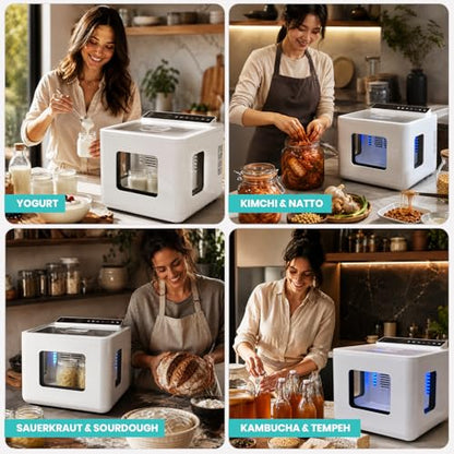 12.8L Smart Yogurt Maker Machine & Fermentation Kit, Kombucha, Kimchi, Natto, tempeh, Sourdough Maker, Temp Control 50-115°F, Timer 1 Hr -30 Day, Post-Ferment Cooling