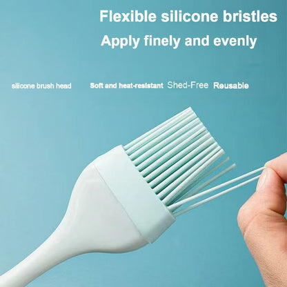 3pcs/set Food Grade Silicone Cake Spatula and Oil Brush and Cream Scraper and Sauce Brush, Baking Tool Set - color: Green