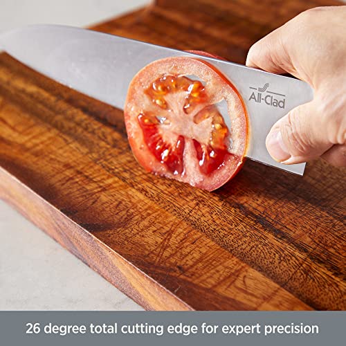 All-Clad Forged Steel Chefs Knife, Utility Knife, Paring Knife 3 Piece Kitchen Knife Set, Knife Block Set, Kitchen Knives, Black - color: Silver/Black, size: 3-Piece Knife Set