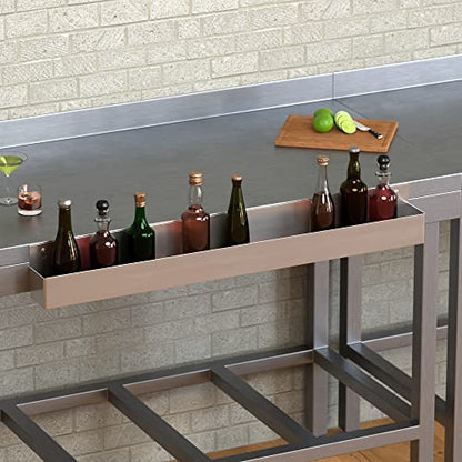 Stainless Steel Single Tier Speed Rail, Liquor Rack, Speed Rack, Bottle Holder - 48 Inch - size: 48 Inch, style: Single Tier