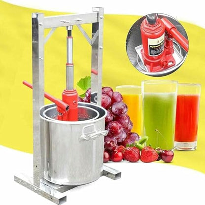 Manual Stainless Steel Fruit Wine Press, Fruit Press, Grape Crusher for Wine Making, with 2 Stainless Steel Barrels, for Outdoor, Kitchen and Home~/ - size: 36L