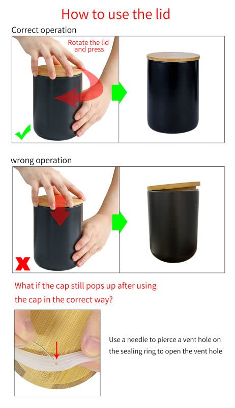 Ceramic Food Storage Jar Canister Modern Design Food Canisters with Airtight Seal Bamboo Lid, Loose Tea Coffee Spice Nuts Snacks Storage Jar Canister (White 33.81oz/1000ml) - size: White 31.67oz/900ml