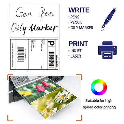 8-1/2"×5-1/2" Shipping Labels 60 Labels Sticker Paper for Laser/Ink Jet Printer mailing Labels 8.5"×11" White 2 per Sheet - size: 8-1/2"×5-1/2"(2-up), style: 30 sheets