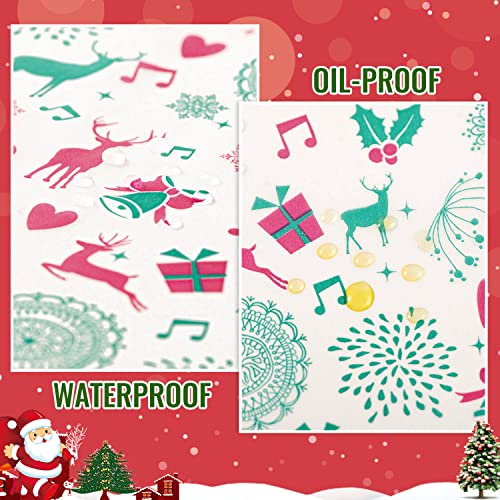 100 Pcs Christmas Wax Paper for Food, Wax Paper Sheets Deli Paper Sandwich Wrap Candy Cookies Wraps, Waterproof Oil-proof Picnic Basket Liners with Reindeer Pattern for Kitchen Handmade Food - color: Reindeer