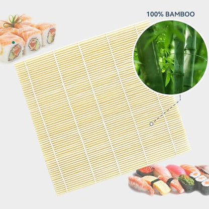 HOPELF 2 Pack 12 Inch Bamboo Sushi Mat - Sushi Roller Mat for Making, Shaping & Molding Sushi Roll & Kimbap - Food-Safe Sushi Making Supplies, Tools & Accessories - size: 12 inch