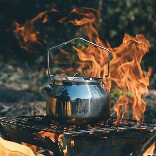 Fire-Maple Antarcti Portable 1.2 Liter Lightweight Stainless Steel Camping Kettle | Durable and Portable Camp Tea Pot | Ideal for Bushcraft and Outdoor Campfire Use - size: 1.2L