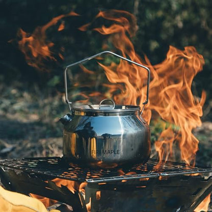 Fire-Maple Antarcti Portable 1.2 Liter Lightweight Stainless Steel Camping Kettle | Durable and Portable Camp Tea Pot | Ideal for Bushcraft and Outdoor Campfire Use - size: 1.2L