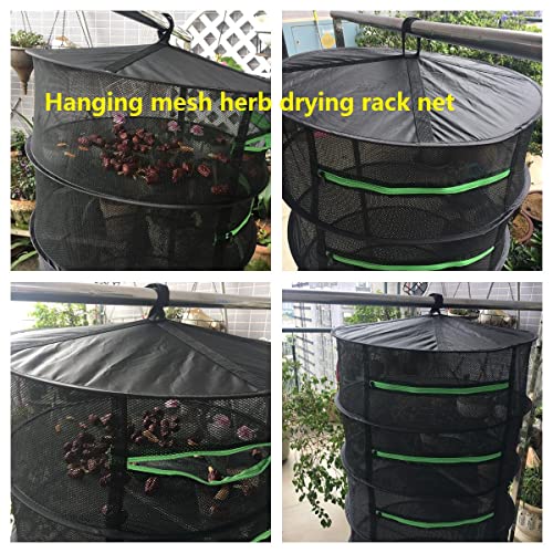 Herb Drying Rack Hanging for Plant Bud Seed Weed 6 Layers 24 inch Mesh Net | collapsible dryer solution for garden herbs flower hydroponic crops