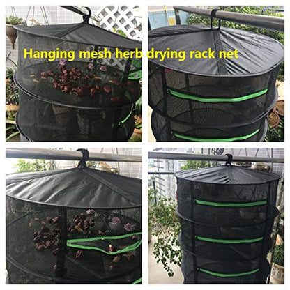 Herb Drying Rack Hanging for Plant Bud Seed Weed 6 Layers 24 inch Mesh Net | collapsible dryer solution for garden herbs flower hydroponic crops