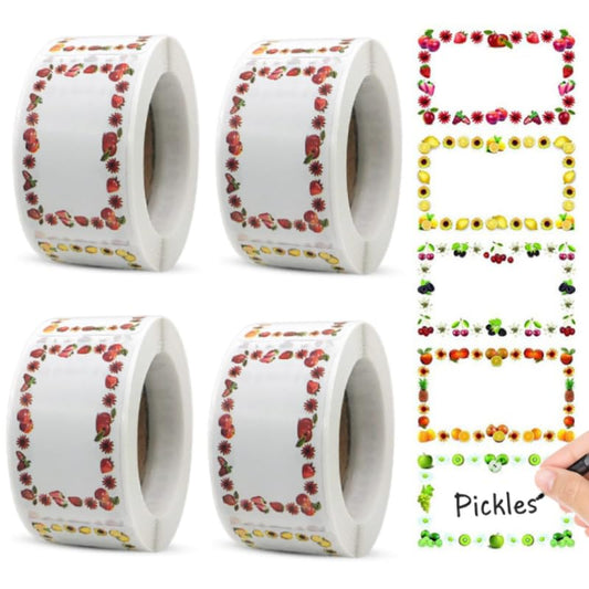 1000Pcs Adhesive Name Tag Labels Stickers, BetterJonny 30 x 50mm Colored Blank Name Tag Category Tags Category Tag Stickers with Strong Adhesion for Office School and Home - size: 4 Rolls-1000Pcs（fruit）