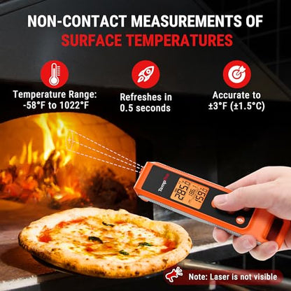TempPro TP420 2-in-1 Instant Read Thermometer for Cooking, Infrared Thermometer with Meat Probe, Non-Contact Laser Meat Thermometer for Griddle Grill Pizza Oven HVAC Pool, Gift for Dad Husband - style: IR Thermometer with Meat Probe