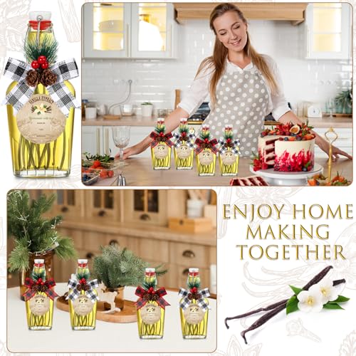 4 Pack 8oz Christmas Vanilla Extract Bottles with Swing Top Flask Whiskey Pocket Glass Flask for Homemade Vanilla Extract Lemon Kombucha Water Apply Christmas Wedding Gift