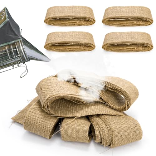 Lawei 4 Pound Burlap Bee Smoker Fuel, Jute Burlap Smoker Fuel for Beekeeping, Natural Bee Hive Smoker Fuels Easy to Light, Long Continuous Burn, Produces Clean and Cool Smoking for Bee Hives Smoker