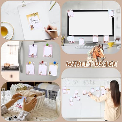 Chiisong 12 Pieces Horse Sticky Notes to Do List Notes Horses Lover Gift for Women, 3x4 Inch Animal Writing Memo Pads Flower 30 Sheet Pads, Animal Self Stick Memo Office Supplies Cute Small Gift - style: Horse Style