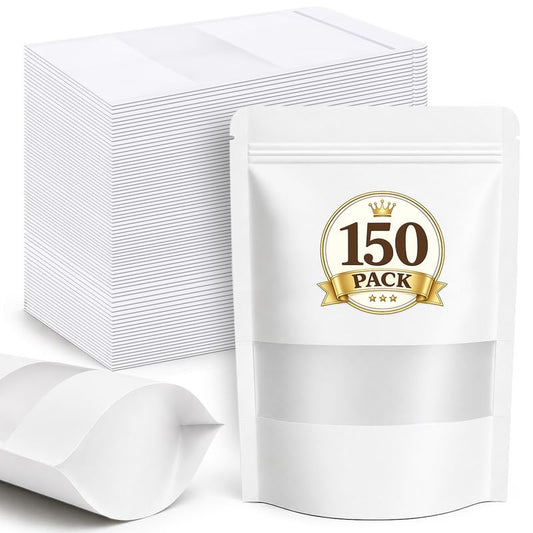 JETMORE 150 Pack Smell Proof Bag, Resealable Bags for Small Business, Cookie Bags with Seal, Sealable Treat Bags, Reusable Snack Bags for Pastry, Jerky, Soap and Craft Supplies (White, 7.1x10.2in) - color: White, size: 150 Pack 7.1x10.2in (18x26cm)