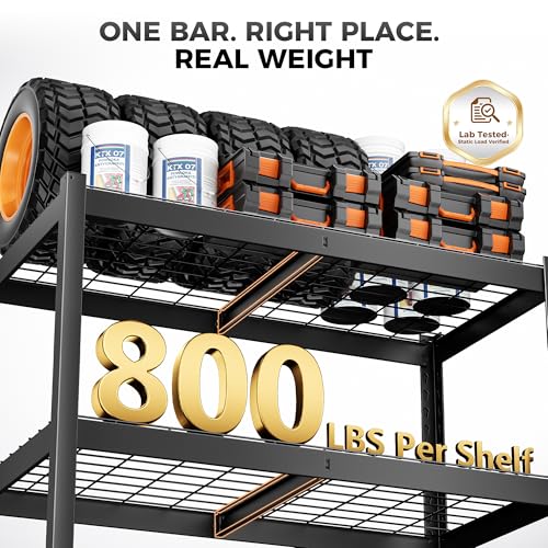 CAMMOO 40''W Storage Shelves, 3200LBS Metal Garage Shelving Unit with Magnetic Lable, Upgraded Structure, Solid Steel, Heavy Duty Adjustable 4 Tier Wire Shelf for Basement, Kitchen, 40"W x 20"D x 60"H - size: 40"W x 20"D x 60"H