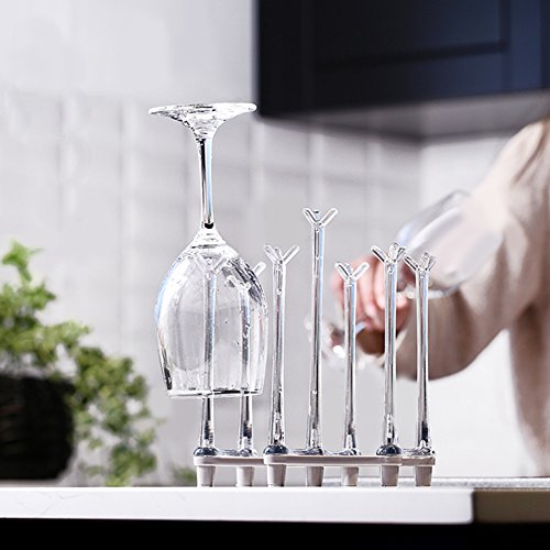 Marbrasse Retractable Cup Drying Rack, Drinking Glass and Sports Bottle Drainer Stand, Plastic Bag Dryer with Non-Slip Bottom for Kitchen Countertop, 2p - color: 2p