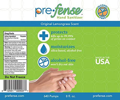 Foam Hand Sanitizer - Kills 99.9% of Common Germs - Alcohol-Free - Moisturizing, Non-Skin Drying, Water-Based Formula - Made in USA - Lemongrass Scent - Everyday Size - 8 oz - 3 Pack - size: 8 Fl Oz (Pack of 3)