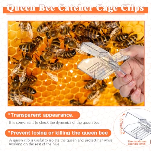 Qualirey 15 Pcs Queen Bee Marking Kit with 8 Pens 2 Bottles and 5 Plastic Cage Clips for Queen Bee Marking Beekeepers, Beekeeping Supplies (Yellow)