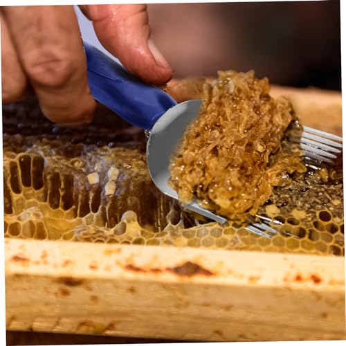 MERRYHAPY Beekeeper Honeycomb Uncapping Tool Multi-Functional Honey Scraper and Fork for Efficient Honey Extraction Durable Stainless Steel and Plastic Design for Easy Use
