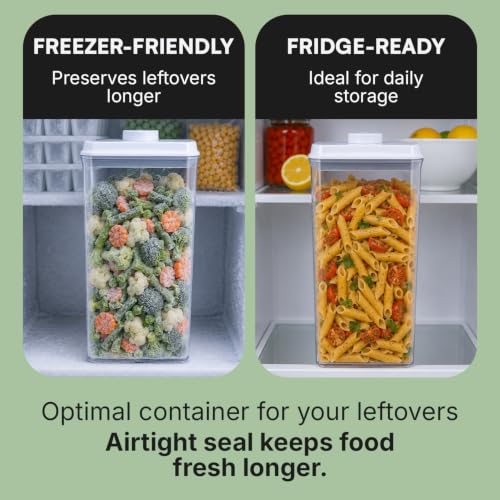 Bop Top Airtight Food Storage Containers with Lid 13.5 Cups / 108 oz | Kitchen Canister Sets | Air Tight Pantry Container | Pop Top Dry Food Storage Containers for Snacks, Sugar, Flour, Baking, Pasta - color: 108 oz