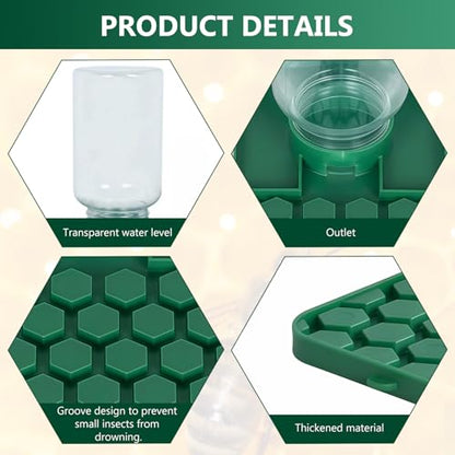 Bee Water Dispenser, Wall or Tree Mounted, for Bees, Butterflies, Hummingbirds and Insects, Green, 2 Pack