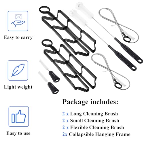 Patelai 8 in 1 Hydration Bladder Cleaning Kit Includes 3 Different Brushes and Drying Collapsible Bladder Frame, Water Reservoir Backpack Cleaning Kit - color: Black