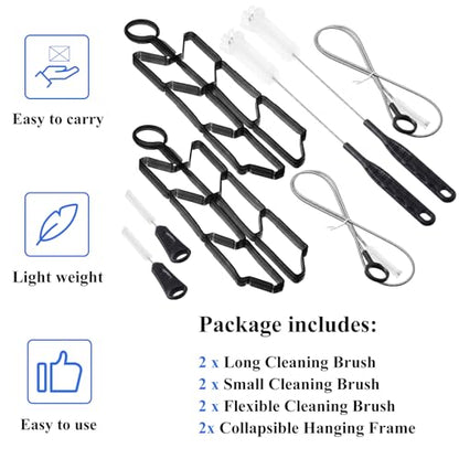 Patelai 8 in 1 Hydration Bladder Cleaning Kit Includes 3 Different Brushes and Drying Collapsible Bladder Frame, Water Reservoir Backpack Cleaning Kit - color: Black
