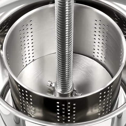 Fruit Wine Press 0.7 Gallon Stainless Steel Fruit Wine Press 100% Nature Juice Making Manual Juice Maker Apple Grape Berry Vegetables Crusher Olive Oil Cider Wine Making Press Machine - color: 0.7 Gallon