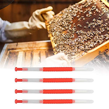 4pcs Plastic Beekeeping Grafting Tools | Queen Bee Rearing Kit with Spring Plunger | Honey Bee Larvae Transfer Tool for Apiary/Colony