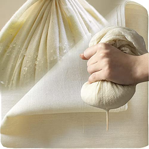 Cheesecloth for straining, Grade 90, 34 Sq Feet, Unbleached Fabric cheesecloth bags for Cooking reusable Cheese Cloths Filter Strainer for Straining Cooking Cheesemaking and Baking (Weave 64*58)