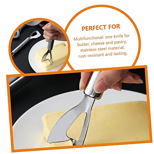 Cabilock 3PCS Stainless Steel Butter Knife Set Kitchen Cheese Cutting Tools Ergonomic Handles for Home Cooking and Charcuterie Boards