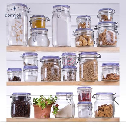 Bormioli Rocco Fido Jar - Clear Blue, 33.75 Oz, Set of 3 - color: Fido Clear