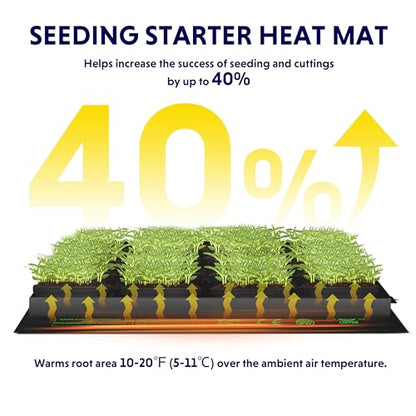 iPower Durable Waterproof Seedling Heat Mat 10"x20.75", Warm Hydroponic Heating Pad for Germination, Indoor Gardening, Greenhouse - size: 10" x 20.75", style: Upgraded Carbon Film