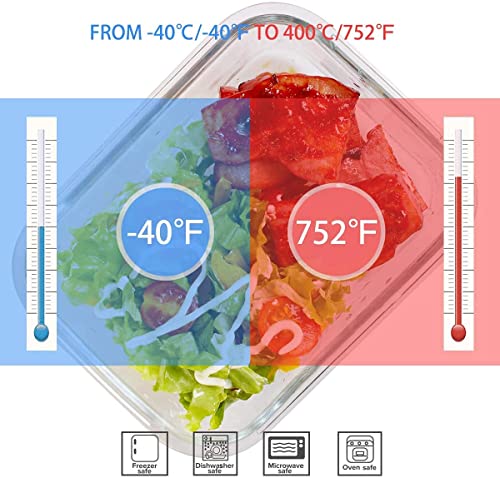 S SALIENT Airtight Meal Prep Containers for Food Storage [24 Piece] Leak Proof, Glass Bento Boxes for Lunch (12 lids & 12 Containers) - color: Green