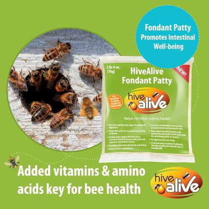 HIVE ALIVE Fondant Bee Food Supplement – Easy to Use Feed Enhancer Prevents Starvation During Overwintering – HiveAlive Feeding Program - Single - size: 1 Count (Pack of 1)