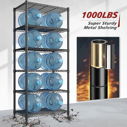 REIBII 6-Storage Shelves Metal Shelving Units and Storage Shelves, 72.2’’H Wire Shelving Garage Adjustable, Garage Storage Save Space, Heavy Duty Shelving for Pantry Kitchen, 24.3’’W X18’’D X72.2’’H - size: 【6 Tier】72"H X 24"W X 18"D