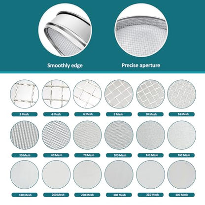 304 Stainless Steel Mesh Lab Sieve, 6 Mesh(3.5mm) Aperture Test Sieve, 7.9Inch(20cm) Diameter Economy Standard Analysis Sample Test Sieves for Industrial Laboratory Homes - size: 6Mesh(3.5mm)/Ф7.9in