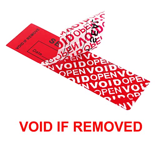 350pcs Tamper Evident Proof Security Warranty Void Total Transfer Seals/Stickers High Security Tamper for Reusable Package Serial Numbers(1 x 3.35Inches,red) - style: red 350