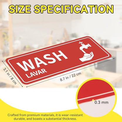 4PCS Wash Rinse Sanitize Sink Labels Stickers, Waterproof Hand Wash Only Sign, Supplies for 3 Compartment Sink,Wash Station, Kitchens, Restaurant, Food Trucks, Office - color: Wash Rinse Sanitize Sink Lables 375