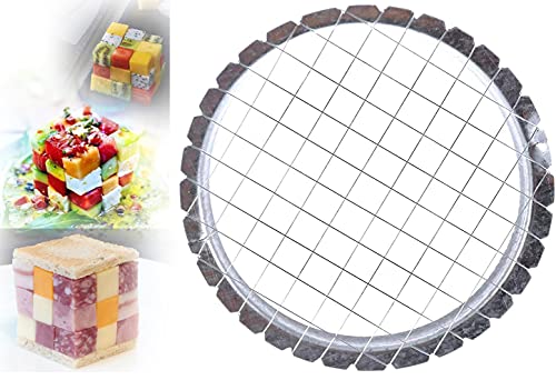 2 PACK Egg Chopper Hard Boiled Egg Slicers Fruit Cube Cutter Salads Cutters Tomato Cutter Potato Cutter,Mirror polished hard and durable stainless steel,Cut into squares,Decorate the meal