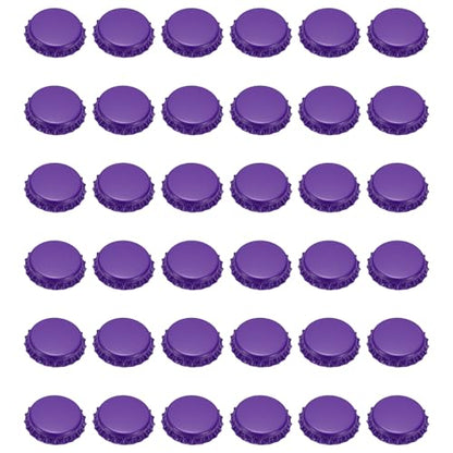 uxcell 108 Pcs Oxygen Absorbing Beer Bottle Caps, 32mm Pry Off Bulk Crown Caps Bottle Toppers for Soda Beer Wine Glass Bottles Home Brewing DIY Pendants or Craft Scrapbooks, Purple - color: Purple