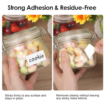 MaxGear 1000 Removable Freezer Labels 1x2 Inch | Waterproof Oil Resistant Stickers, No Residue for Food Containers, Pantry Jars, Organization Meal Prep, 1 Roll