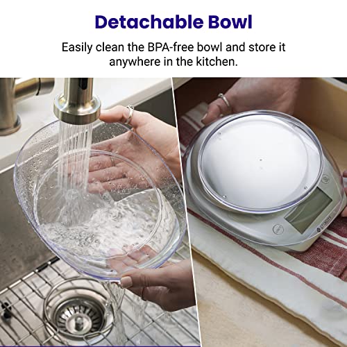 Etekcity 0.1g Food Kitchen Scale,Bowl,Digital Grams and Ounces for Weight Loss,Dieting,Baking,Cooking,and Meal Prep,11lb/5kg,Stainless Steel Silver,(Pack of 12) - color: Arctic Sliver, size: 11lb (Pack of 12)