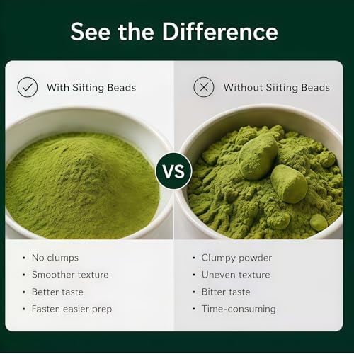 Matcha Sifting Beads 316L Stainless Steel Mini Sifter Balls for Matcha Powder, Four Leaf Clover Tea Strainer Beads for Clump Free Mixing, Matcha Accessories for Tea Set, Fine Mesh Sieve Tool Gift